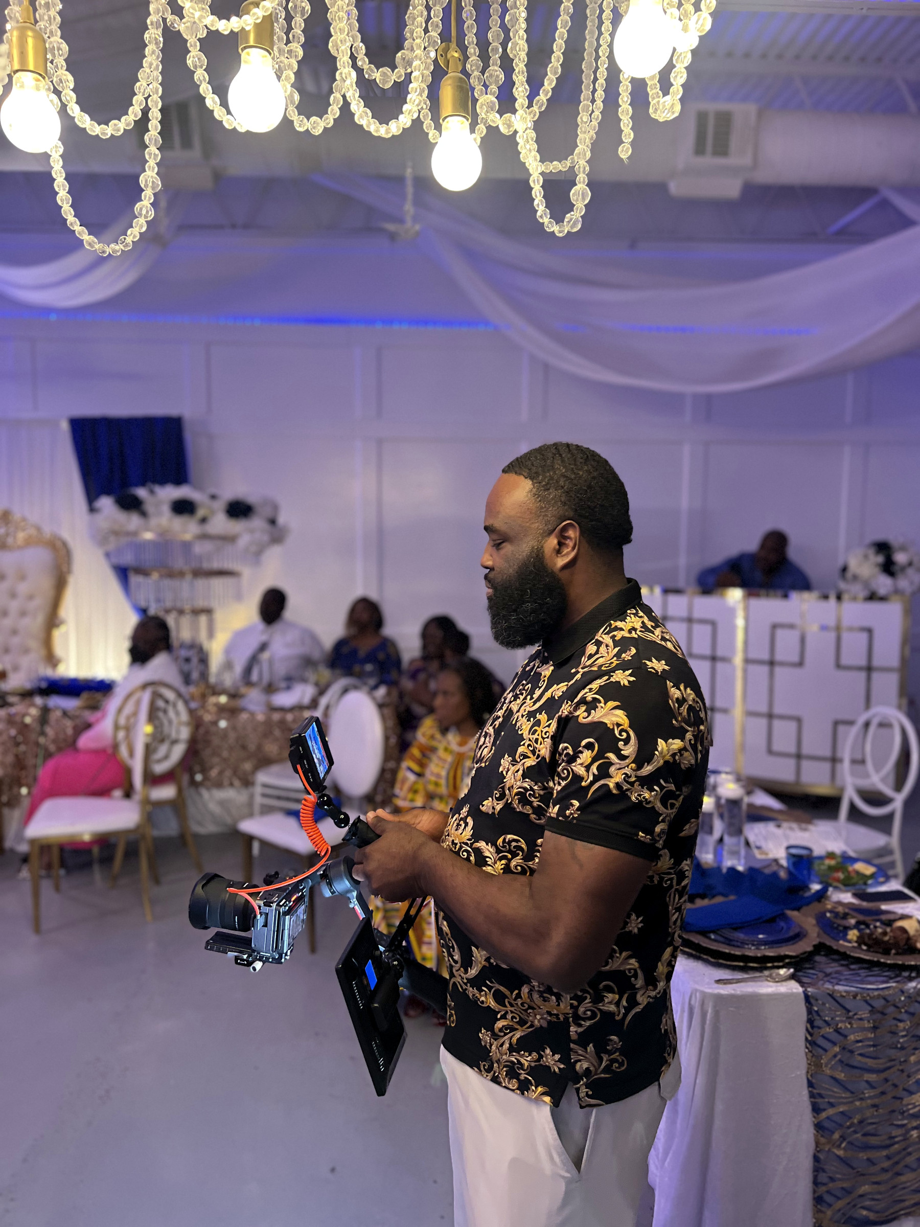 Filming a banquet reception