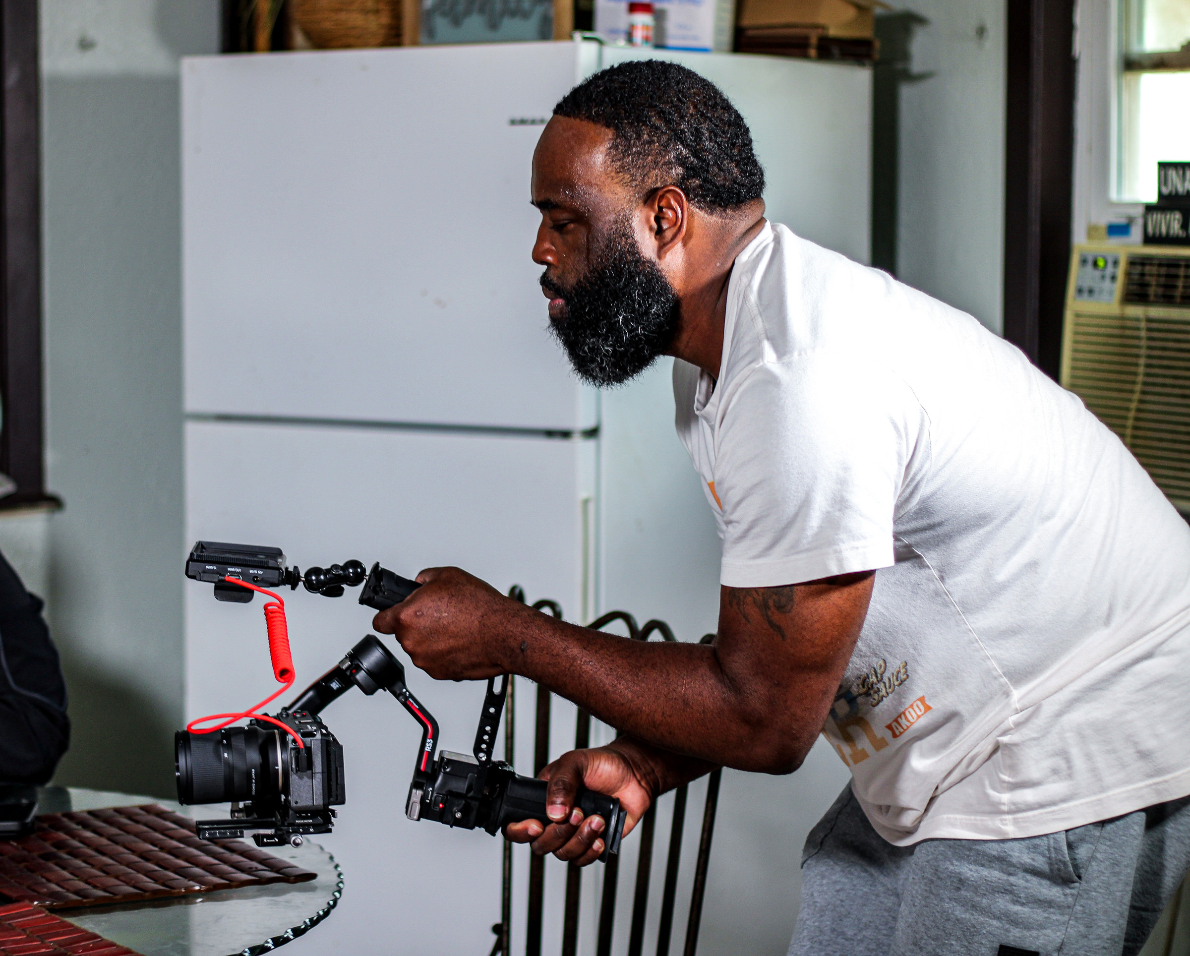 Operating the gimbal during a shoot