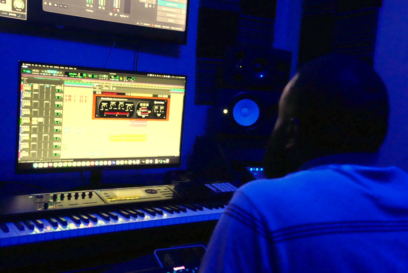 Mixing in progress at the console