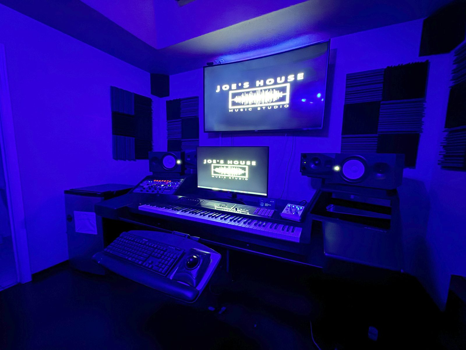 The control room at Joe's House Music Studio